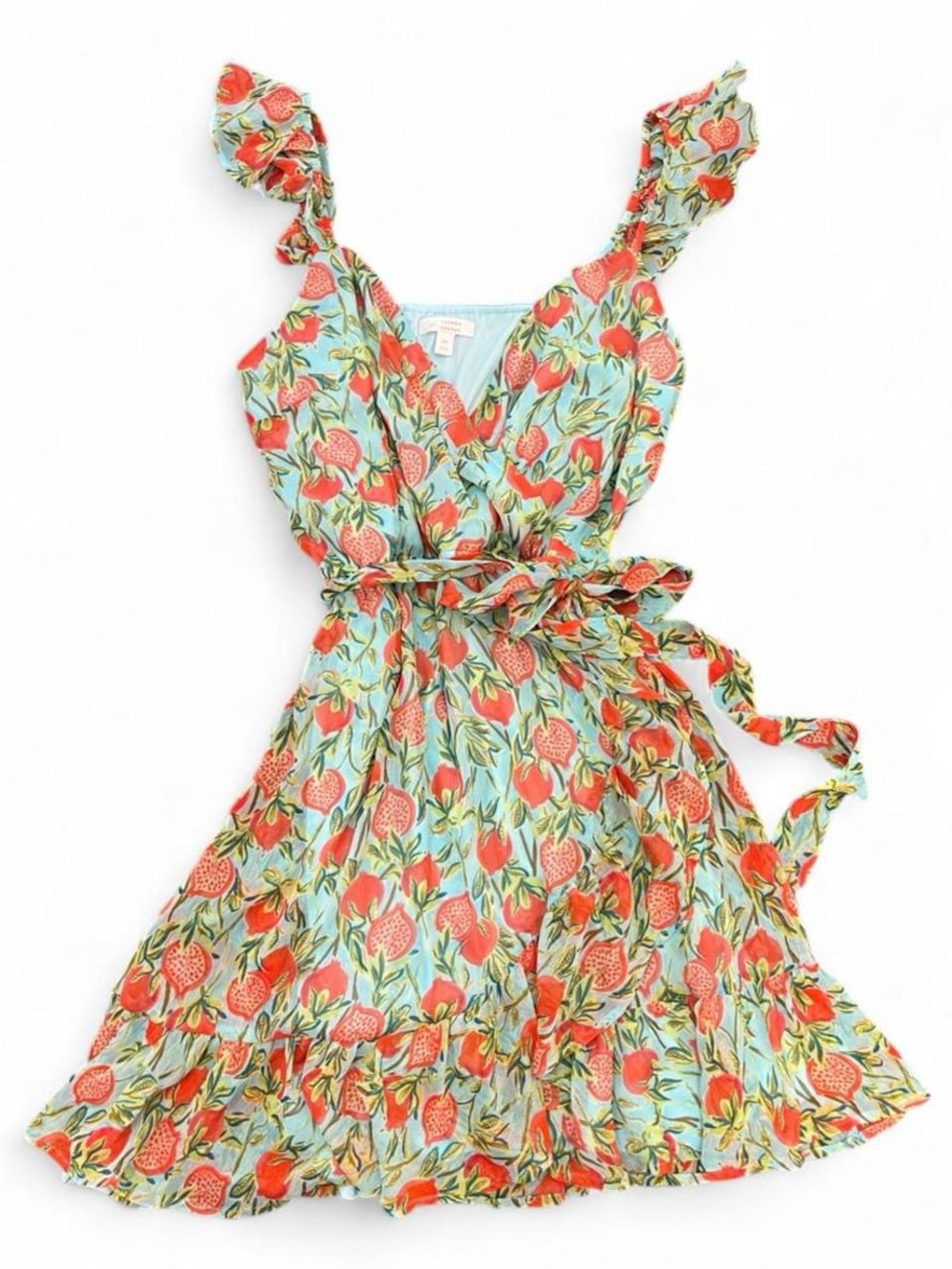 Lauren Conrad Pomegranate Print Tie Wrap Mini Dress